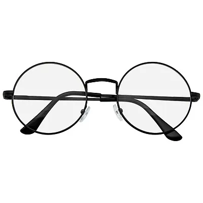GLASSES Mens Womens Retro Vintage Classic Metal Clear Lens Round Hippie Glasses • $9.68