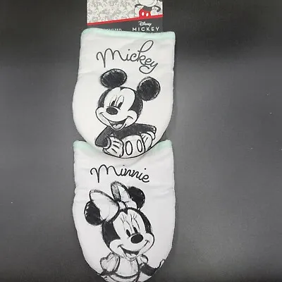 Disney 2 Pc Oversized Mini Oven Mitts Mickey Minnie Mouse Kitchen Décor Mittens • $14.95