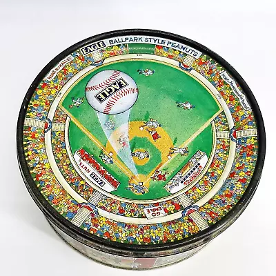 Vtg Eagle Nuts Ballpark Style Peanuts Collectible Baseball Sports Catchall Tin • $20