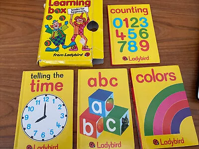 £12.84 • Buy Box Of 4 Vintage Ladybird Books Learning Box - ABCs Counting Telling Time Colors