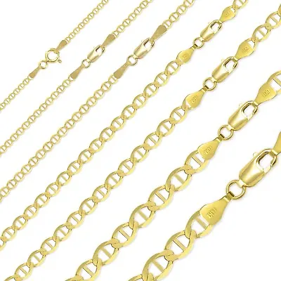 14K Solid Yellow Gold Mariner Necklace Chain 1.5-7.7mm 16-26  - Anchor Link • $89.58
