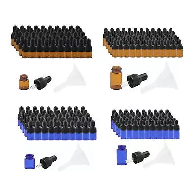 50Pcs Mini Essential Oil Bottles Portable Fragrance Travel Screw Top Lids • £18.48