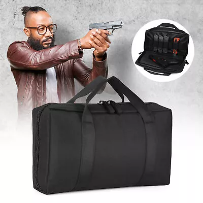 Tactical Pistol Range Bag Handgun Carry Pouch With Magazine Slot Gun Soft Case • $13.29