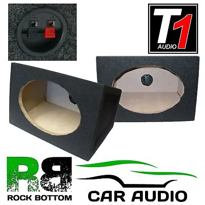 T1 Audio Pair Of 6x9 6 X 9 Car Speaker MDF Bass Box Enclosure (BLACK Carpet) • £34.95