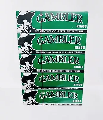Gambler MENTHOL KING Size Green Cigarette Tubes 200ct Box (5-Boxes) RYO • $24.99