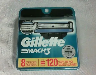 Gillette Mach 3 Razor Blades Refills 8 Replacement Cartridges New In Packaging  • $13.99