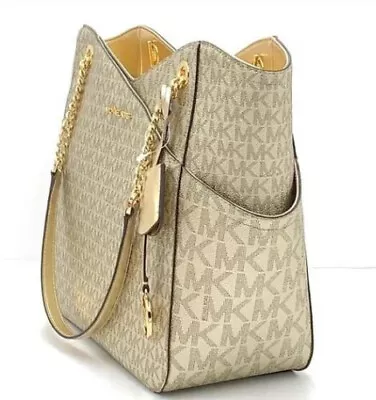 Michael Kors Jet Set Travel Lg X Chain Shoulder Tote Pale Gold • $175