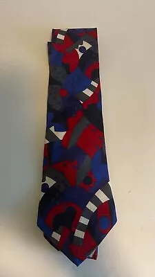 Memphis Milano Style Tie Colorfull Abstract Art Silk Geoffrey Beene • $10