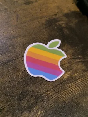 Apple Logo Vintage Premium Sticker Decal Computer Vinyl Mini Rainbow (3 Pack) • $2.99