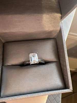 $6000 • Buy 2 Ct Certified Emerald-cut Solitaire Diamond Ring 14k White Gold
