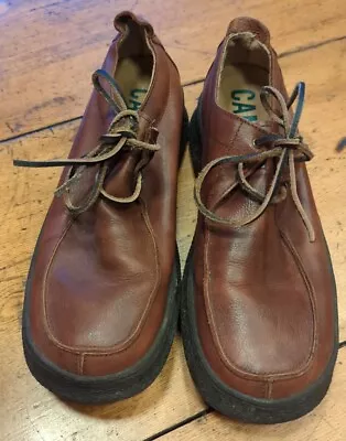 Woman's Vintage Camper Leather Lace Up Brown Shoes 10 Medium  • $72.20