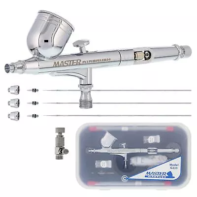 G233 Pro Set Master Gravity Airbrush Kit 3 Fluid Tips Hobby Auto Paint Nail Art • $39.99