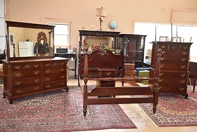 Rare Antique Solid Mahogany Full Size Bedroom Set By Kling Furniture • $2750