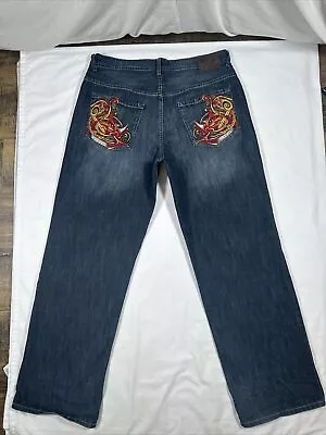Vintage Ecko Unltd Baggy Fit Jeans Embroidered Rhinos Colorful Men 36X32 Rare • $109.99