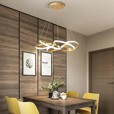 Modern Chandelier LED Pendant Lamp Round Ring Ceiling Light Hanging Lamp Fixture • $75.90