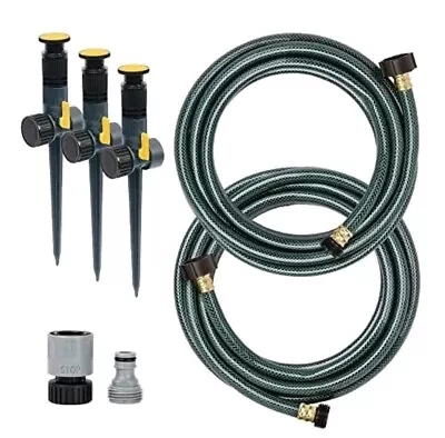 Melnor 65191AMZ Adjustable Spike Set Sprinkler Bundle Green Yellow • $39.99