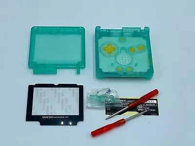 GameBoy Advance SP Housing Shell Screen Free Tools Nintendo SP - Clear Green • £12.95