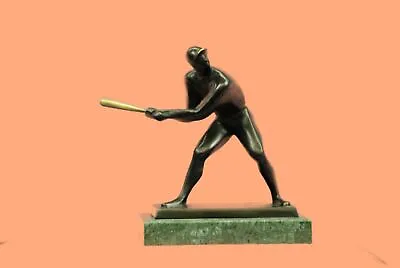 Handcrafted Mid Century Abstract Modern Art Baseball Player At Bat Bronze Sculpt • $154.50