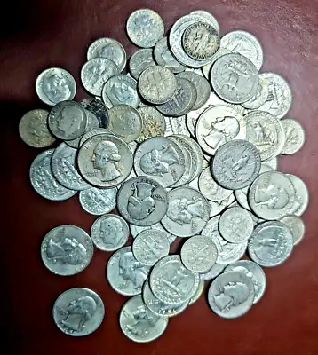 90% Constitutional Silver $1 FV 5 Dimes 2 Quarters Pre-1965 Full Dates No Holes • $23.80