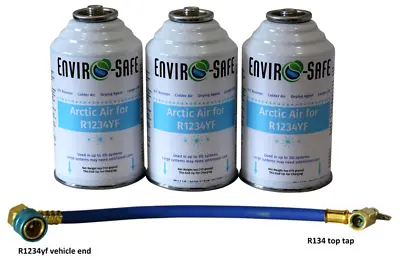 Arctic Air Refrigerant Support For R1234yf GET COLDER AIR 3 Cans & Brass Hose • $59.99