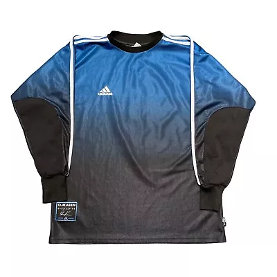 Adidas Oliver Khan Goalkeeping Padded Long Sleeve Shirt Blue - Large • £34.99