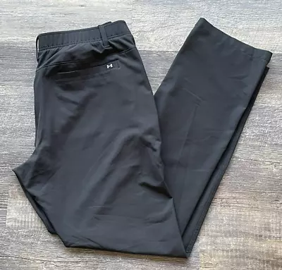 Under Armour Mens Pants Golf Chino 38x34 Black Polyester Blend • $22.49