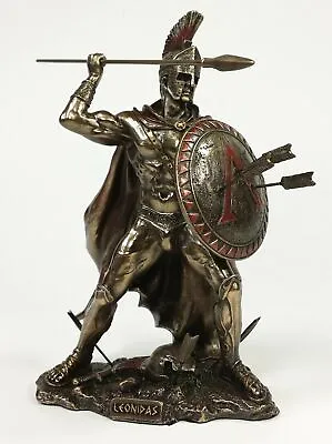 8  LEONIDAS Greek Warrior SPARTAN KING Statue W Spear & Arrows In Hoplite Shield • $63.23