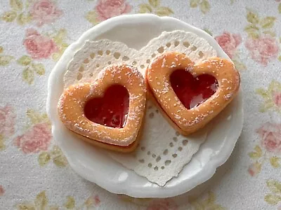 Dollhouse Miniature Plate Of Heart Cookies Betsy Niederer • $19