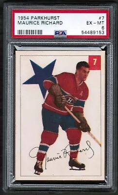 1954 55 Parkhurst #7 Maurice Richard PSA 6 Ex-Mt  Montreal Canadiens • $1243.73