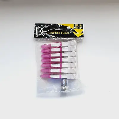 7 X Professional Womens Salon Hair Clips Grips Accessories White And Purple • £6.99