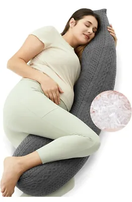 $32.99 • Buy Momcozy PE Hose Pregnancy Pillows, Full Body Pillow W/ Removable Cover, 55  Gray
