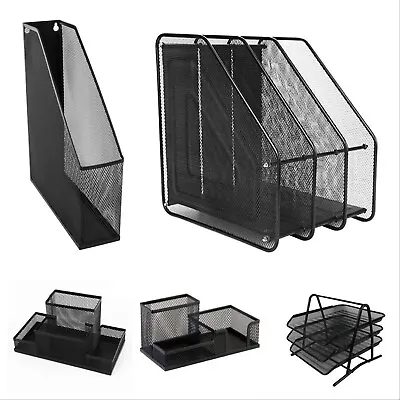 Mesh Card Holder Single 3 Tier Magazine File Holder Tray Divider Organiser UK • £9.25