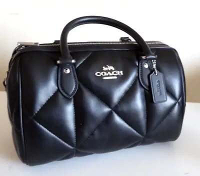 Coach Quilted Leather Satchel / Crossbody BADLANDS Black   NWT $498 • £183.12
