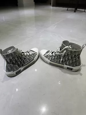 Christian Dior Men's B23 High-Top Sneakers Oblique Coated Canvas And PVC SZ 46 • $500