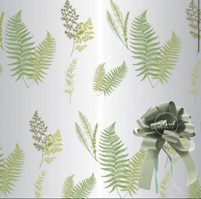 ShredAstic® Botanical Cellophane Wrap Moss Green Pull Bow Birthday Hamper Gift • £0.99