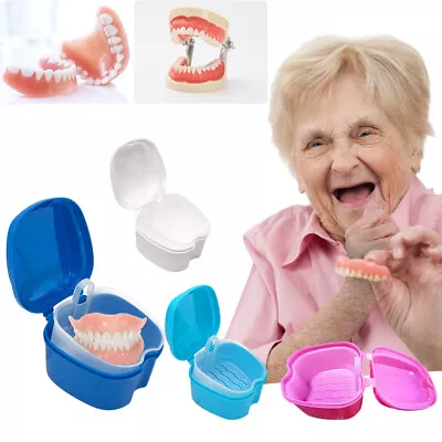 Denture Bath Box Case Dental False Teeth Nursing Storage Box Cleaning Container • $6.19