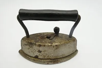 Antique Old Miniature Mini Wood Handled Metal Sadiron Sad Iron Clothes Press • $36