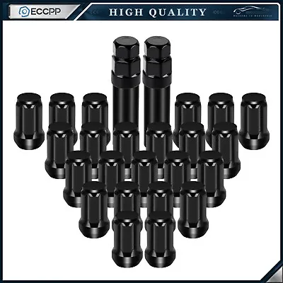 23 Set Of 1/2''-20  Black Wheel Lug  Nuts 6 Spline Tuner +2 Keys For Ford Jeep • $24.30