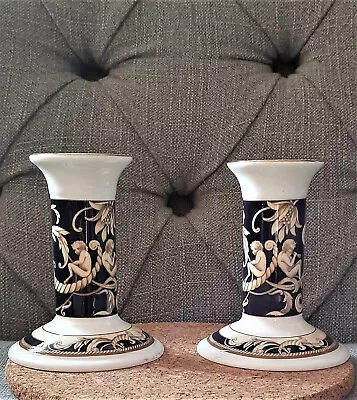 Rare Vintage Pair Of Porcelain Wedgwood Cornucopia Candle Holders • $136.50