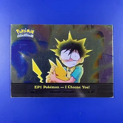 Pokemon Topps 1999 EP1 Pokemon I Choose You! Holo Foil Blue Logo • $6.99