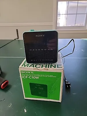 MINT W/BOX Vint. Sony Dream Machine Cube ICF-C10W AM/FM Radio Alarm Clock Teal  • $100