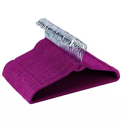50 Pack Premium Velvet Hangers Clothing HangersNon-Slip Coat Hangers Purple • $19.98