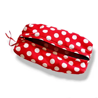 £16.08 • Buy Handmade, Red Fabric, White Polkadots, Rectangle Makeup / Cosmetics/ Pencil Case