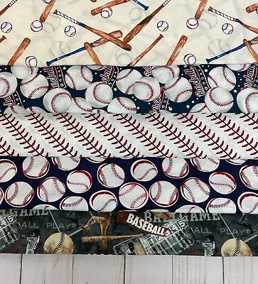 Fabric Baseball Sports Theme Prints Assorted Colors 100% Cotton Sold BTY NEW • $13.99