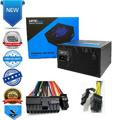 Artic 750W Blue Quiet Power Supply With 120mm Blue Fan & 8-pin PCI-E ATX PSU • £39