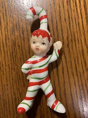 Rare Vintage Christmas George Z Lefton Candy Cane Kid Figurine • $61