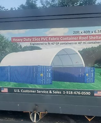 20'x40' (15 Oz PVC) Upgraded Shipping CONTAINER MOUNTED Fabric Canvas Shelter • $3299