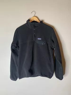 Patagonia Synchilla Fleece Jacket Mens M Black Snap Front Outdoor  • $35