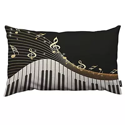 Piano And Music Note Throw Pillow Case Cushion Cover 12  X 18  Multi031 • $20.23