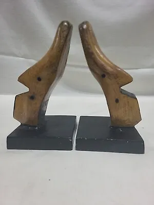 Vintage Bookends Shoes Ebony Black Chestnut 7lbs. 10oz. Super Cool • $80